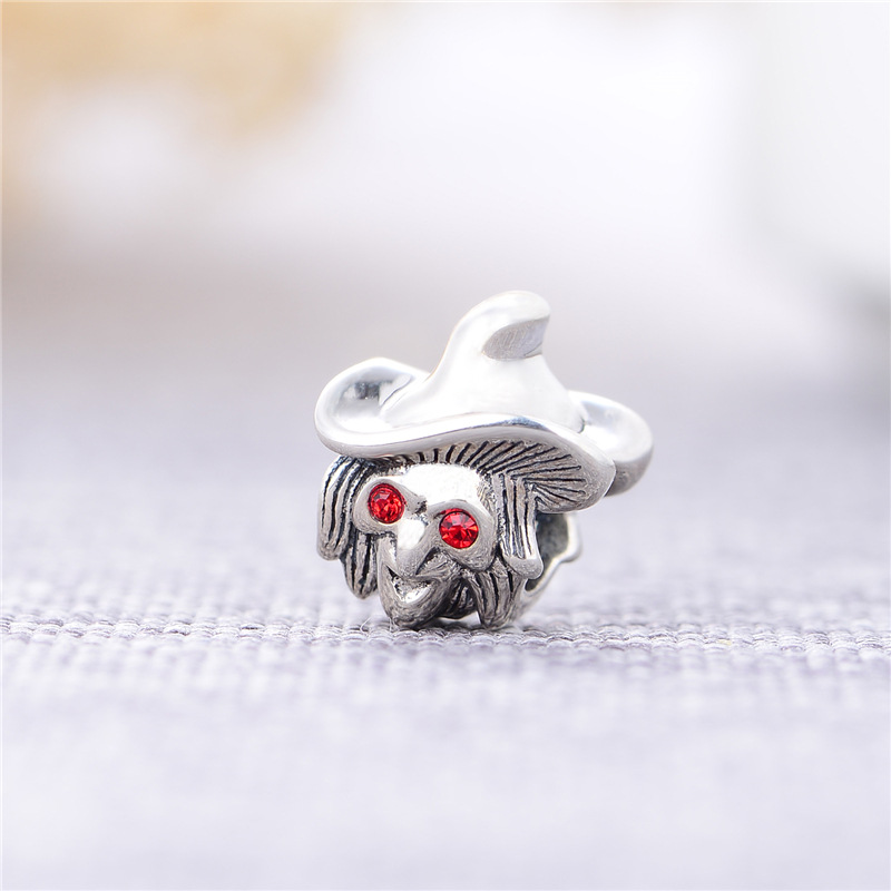 1 Piece Hip-hop Heart Shape Skull Sterling Silver Enamel Inlay Beads Jewelry Accessories display picture 44