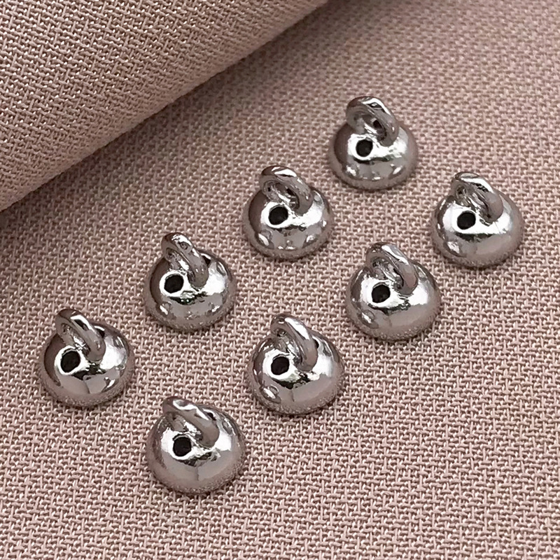 高色保持 18K ゴールドフィルド 吊り下げキャップ 糸穴付き パールボタン 仕上げバックル DIY ブレスレット ネックレス ジュエリー アクセサリー|undefined