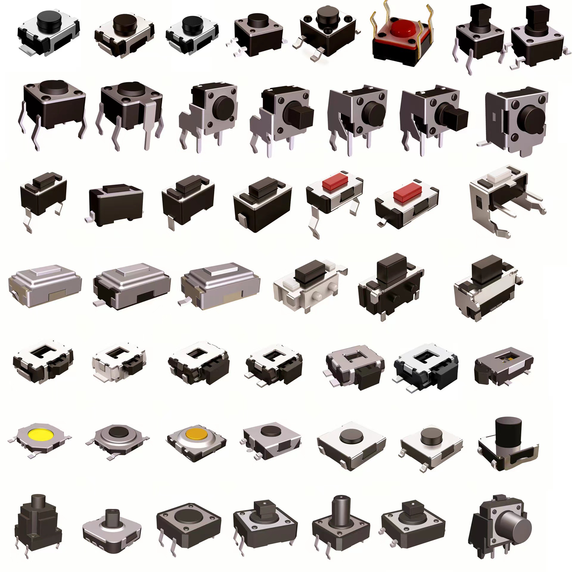 大量批发 插脚轻触开关 贴片轻触开关 侧按轻触开关 薄膜开关