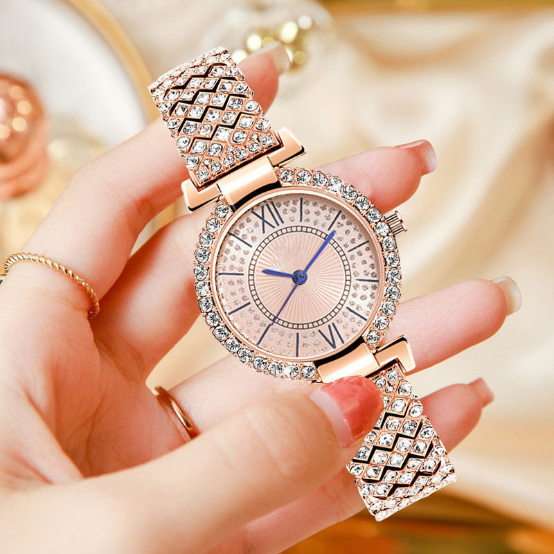 Cross-Border Douyin New Women's Watch with Diamonds, Fashionable Fully Automatic Quartz Watch, Women's Waterproof Watch, Starry Sky Watch
