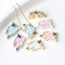 简约合金皓石珍珠树脂镶嵌云朵隔珠散珠串珠DIY手链项链饰品配件