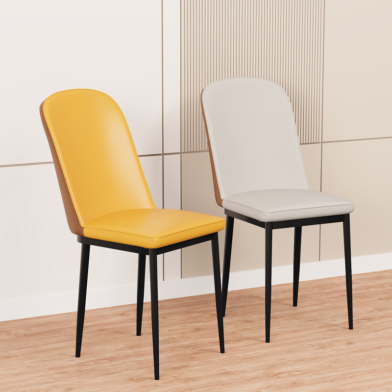 Silla de comedor de lujo ligera, asiento de cuero de doble propósito, mesa de recepción simple y moderna, multicolor opcional Baylor