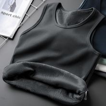 外贸加绒保暖背心男士加厚内衣秋冬季无袖t恤防寒内穿马甲上衣服