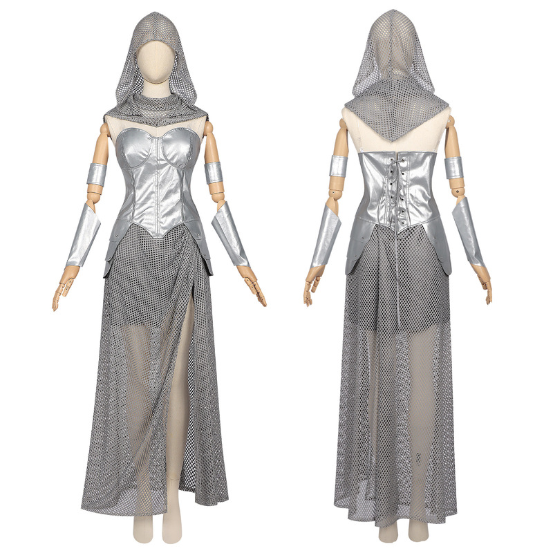Medieval-style women's armor set, featuring a replica of chainmail, perfect for cosplay, Halloween costumes, or stage performances Medieval-style women's armor set, featuring a replica of chainmail, perfect for cosplay, Halloween costumes, or stage performances