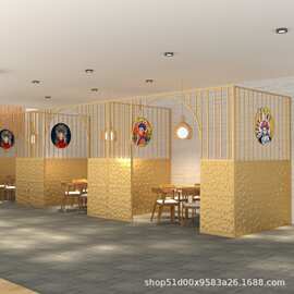饭店铁艺包间隔断餐厅卡座屏风围栏茶楼火锅烧烤店包厢包房隔断墙