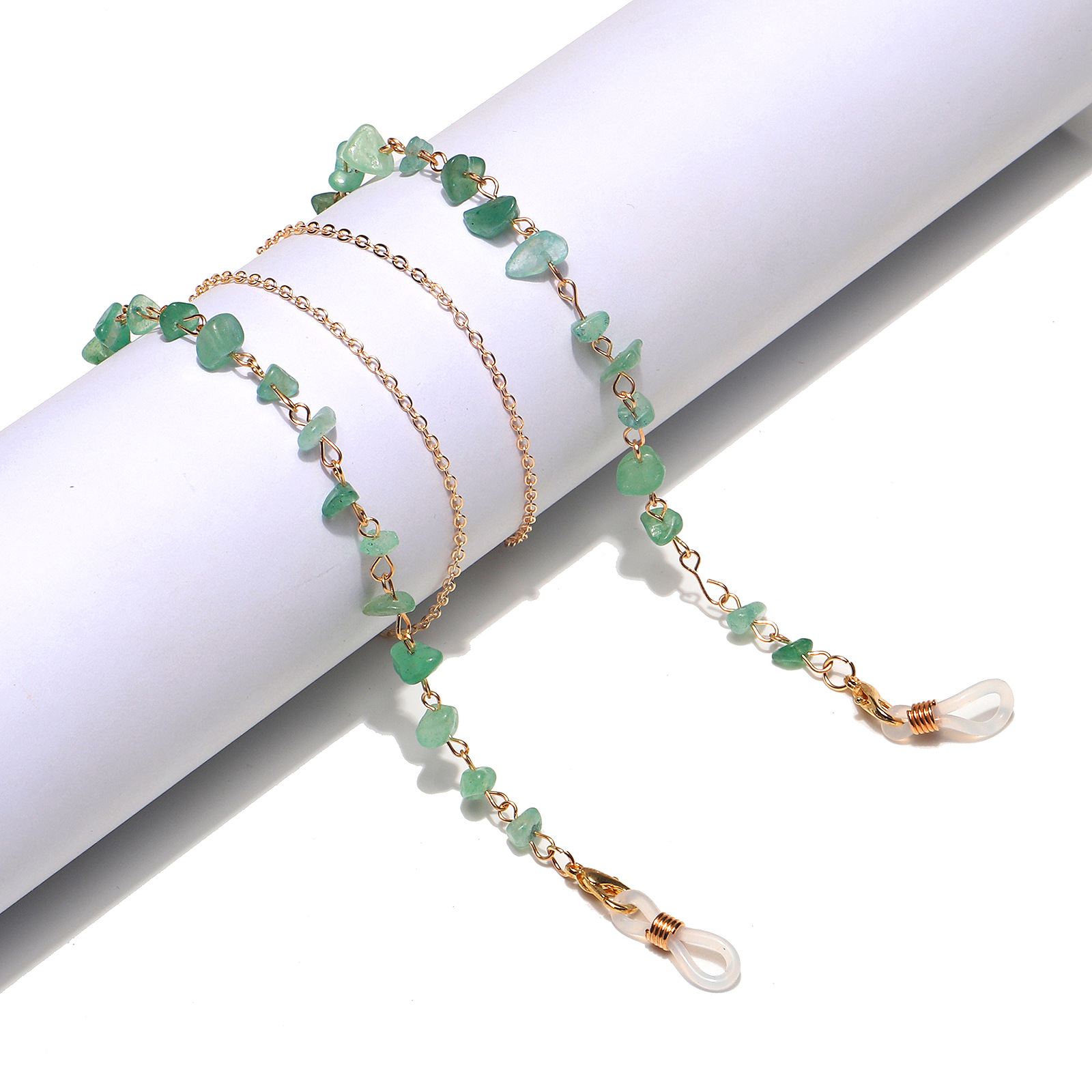 15g Weight Metal Material Gold, Silver Color Fashion Simple Natural Stone Handmade Glasses Chain 4