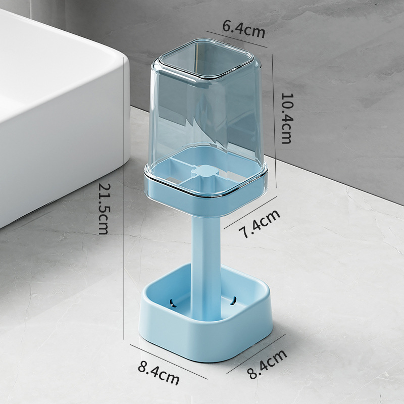 Toothbrush And Toothpaste Storage Holder With Mouthwash Cup Set_voghion.com