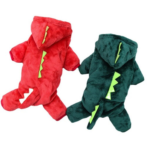 Winter Warm 4 Legs Coral Frill Fur Dogs Cats Pet Clothes Dinosaur Costume Wholesale 