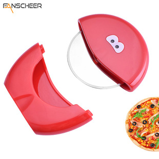 Wholesale stainless steel pizza roller knife creative plastic handle Pancake knife pizza cutter baking tool Pancake knife
