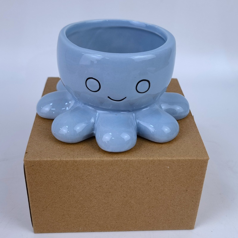 Maceta de pulpo azul