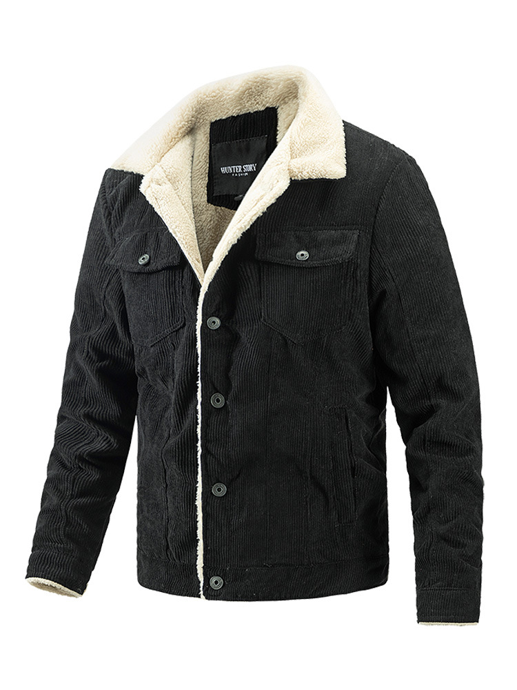 Men's Corduroy Jacket Slim Fit Winter Outerwear For Men_voghion.com