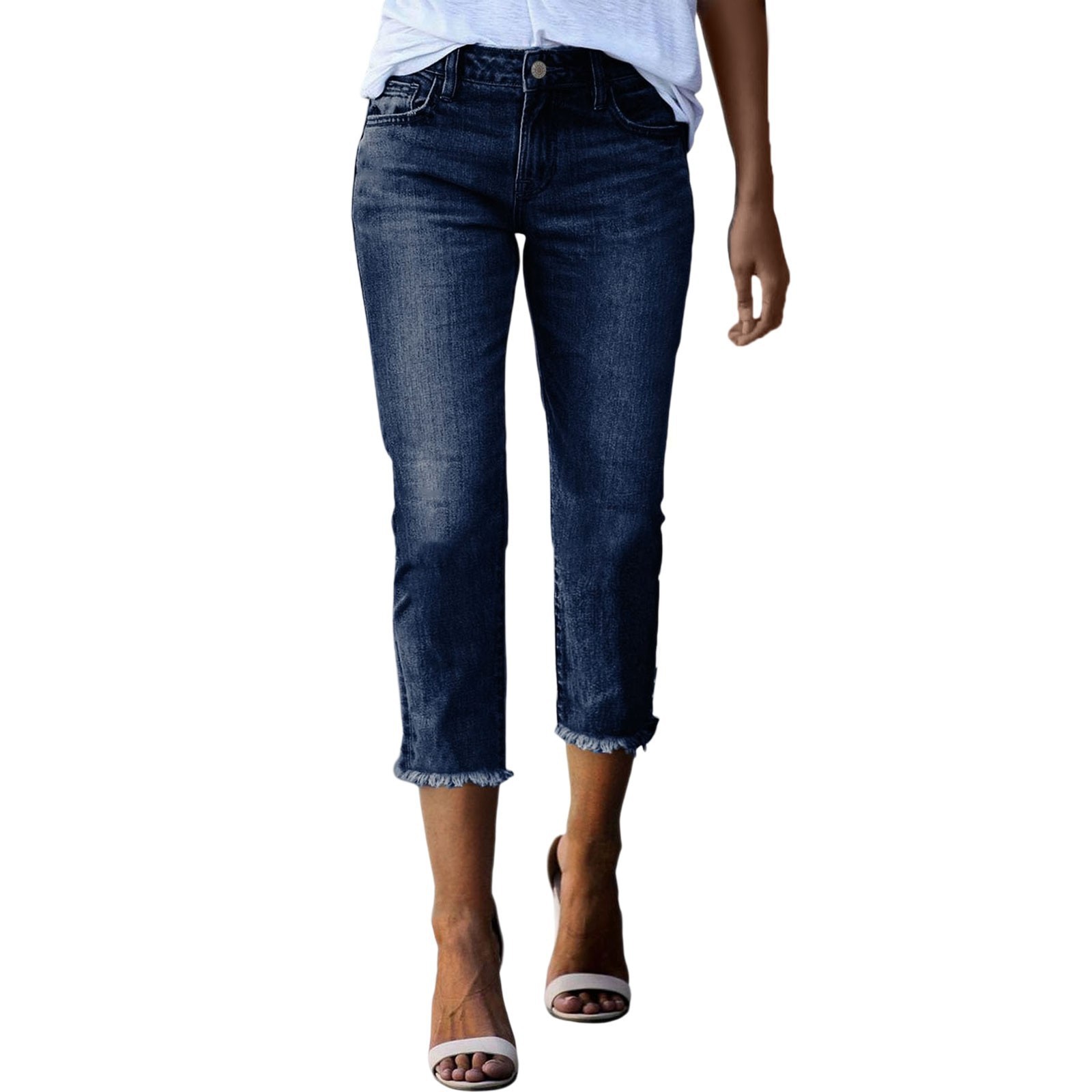 Jeans Ajustados para Mujer de Mezclilla de Algodón, Alta Elasticidad, Cintura Alta, para Uso Diario image 7