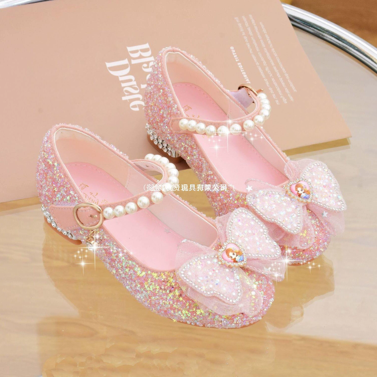 Туфли Эльзы с кристаллами для девочек, новые весенне-осенние туфли принцессы на высоком каблуке, детские туфли для маленьких девочек, модные кожаные туфли для выступлений