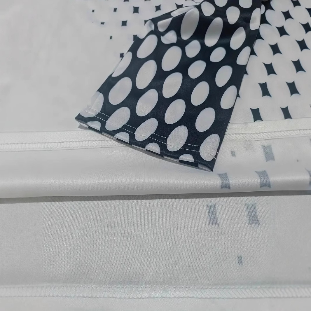 Europa y América AliExpress Cross-border simple punto geométrico impresión 3D hombres calle suelta manga larga cremallera camisa POLO