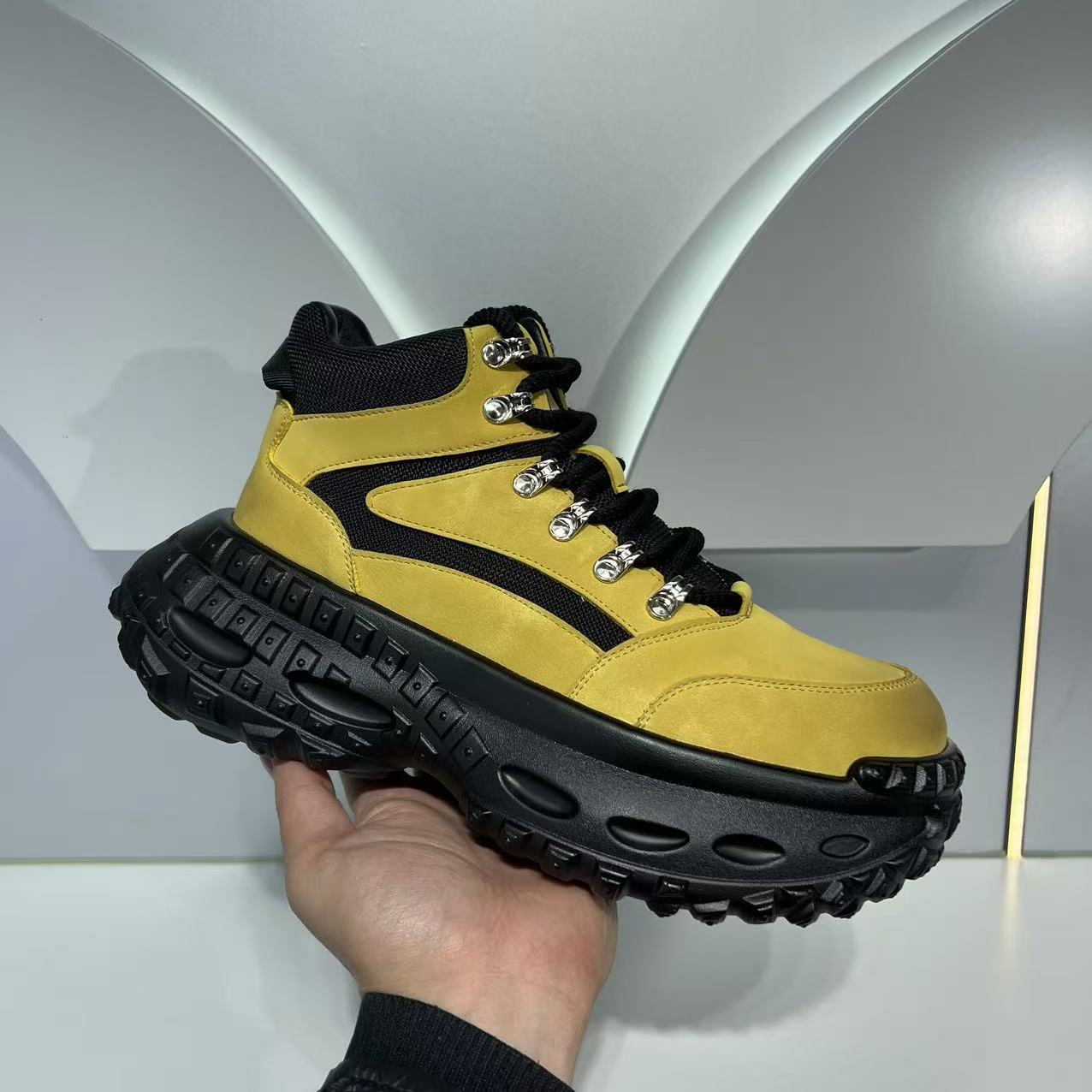 노란색, 면 신발