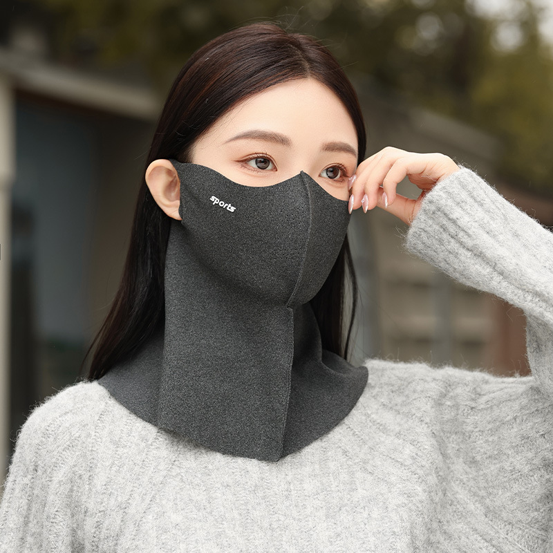长款冬季防风保暖口罩女护脖子立体显脸小高颜值骑车防晒防寒面罩|undefined