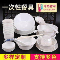 稻壳一次性餐具套装碗筷杯子可循环用聚餐家用野餐饭碗烧烤四件套
