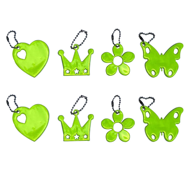 Colgante reflectante Juego de llaveros de seguridad vial nocturna Colgante de mochila escolar para estudiantes