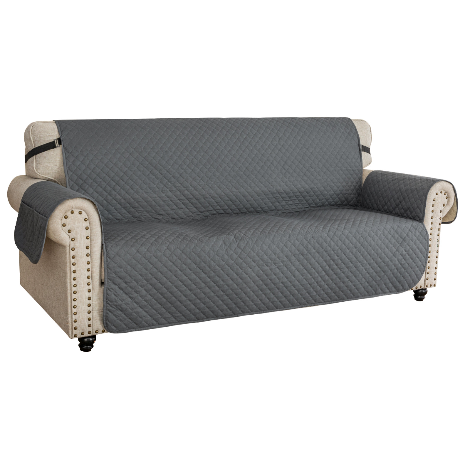 Cojín de sofá para mascotas impermeable y antideslizante al por mayor, adecuado para todas las estaciones, funda de sofá integrada, diseño de tela simple.