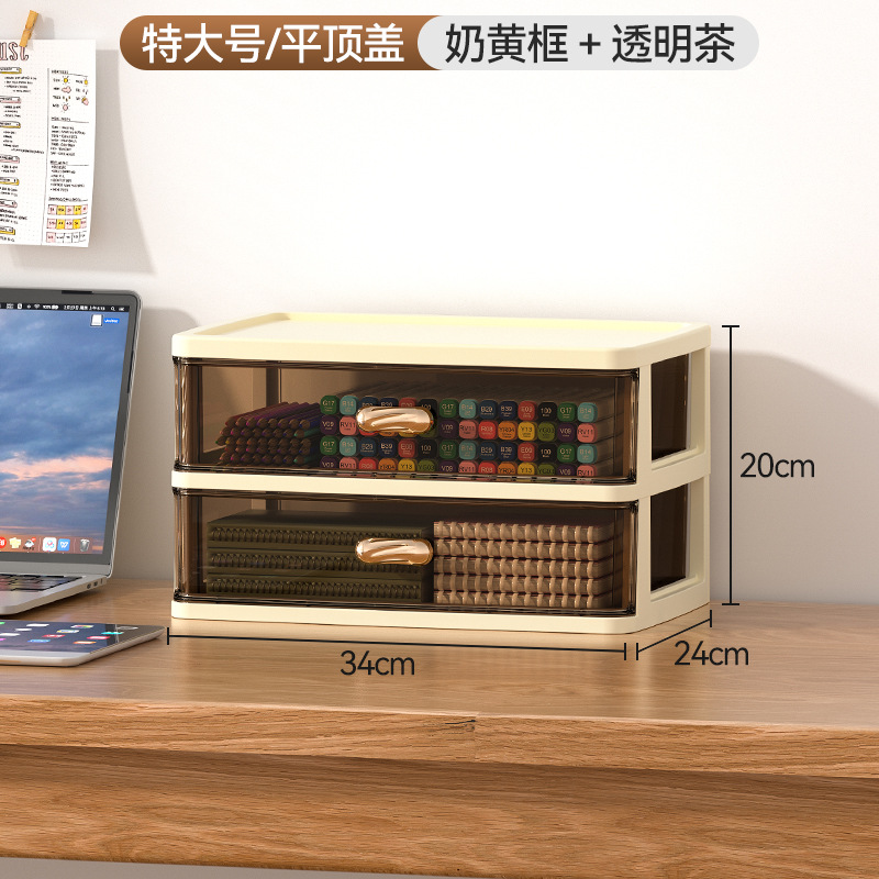 Caja de almacenamiento transparente de escritorio tipo cajón escritorio de oficina ordenar artefactos cosméticos estante caja de armario