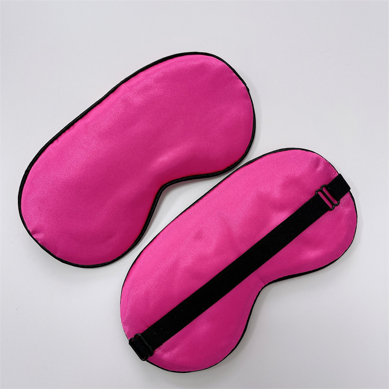 Máscara de ojo de seda para dormir de doble cara de seda artificial Máscara de ojo de sombreado de seda de mora color sólido máscara de ojo de satén en stock al por mayor