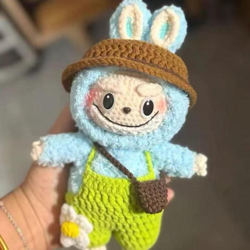 ラブブ人形ペンダントウール手編み diy 材料パッケージかぎ針編みギフトラブブ人形ベビー服フック|undefined