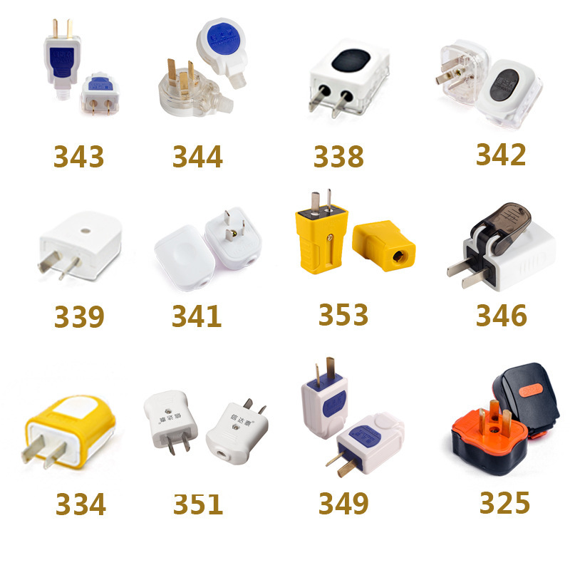 High-Power fixed two-pole plug household rotating two-pin plug 10A16A wiring three-pole power plug