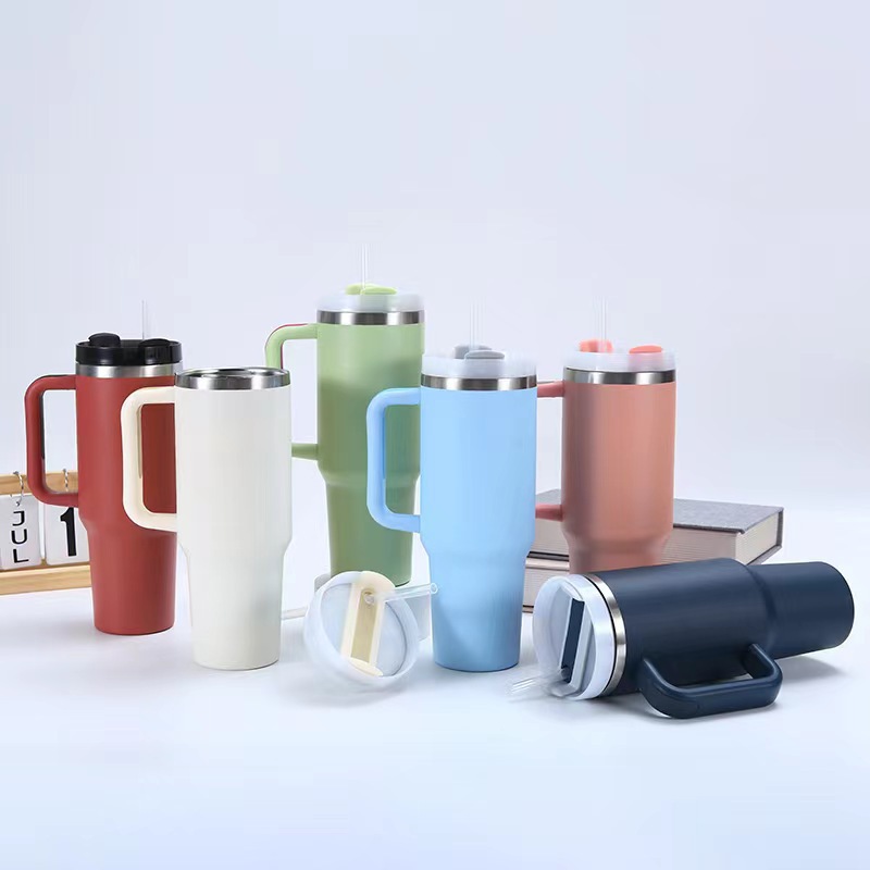 Nuevo transfronterizo 40oz mango de segunda generación Copa calentador de hielo Taza preservación del calor preservación en frío 304 taza de vacío de acero inoxidable con paja