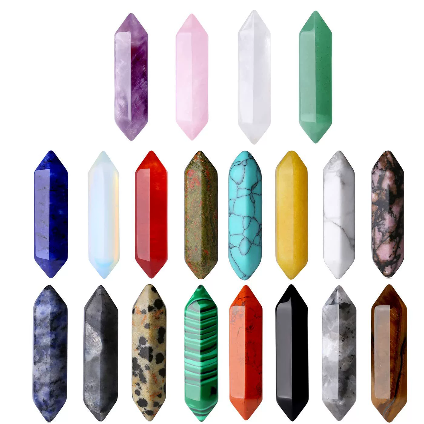 Трансграничная натуральная двухконечная шестиугольная колонна украшения из натурального камня ремесла из драгоценных камней мужчины и женщины оптом ювелирные изделия из хрусталя