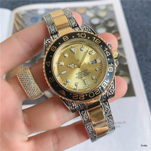 Quartz Watch 现货新款雕花外贸劳牌格林手表男士石英手表