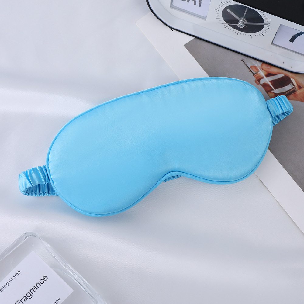 Máscara de Ojos de seda artificial de doble cara de seda de morera sombreado máscara de ojo del sueño logotipo impreso viajes al aire libre esencial en stock al por mayor