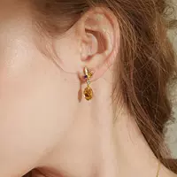Женские серьги из натурального цитрина, серьги, легкие роскошные серьги, зимний нишевый дизайн, элитный класс