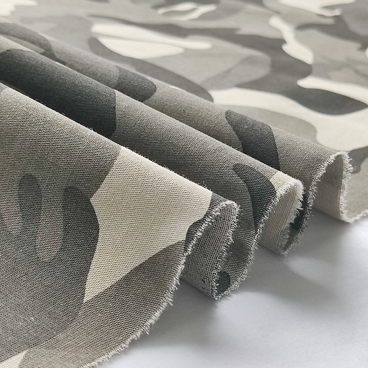 Hot sale alta solidez del color camuflaje impresión algodón spandex tela de ropa