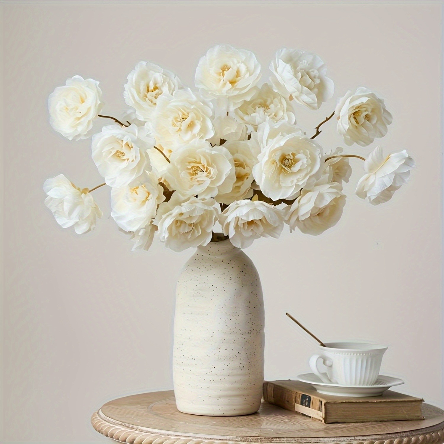 Artificial Flower Single 5-Head Peony European-Style Home Living Room Soft Decoration Project Wedding Ornaments Can Be Shipped Cross-Border