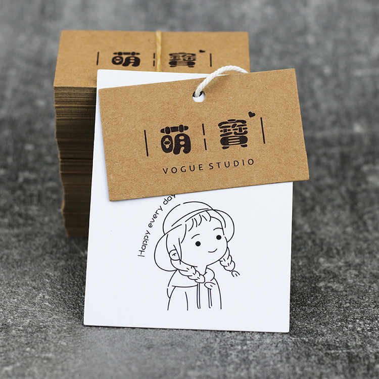 牛皮纸套装吊牌定制加工各种材质规格尺寸设男女装店吊牌定做批发