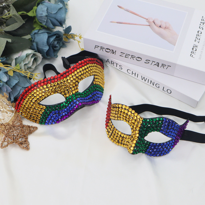 Nueva exquisita pareja de diamantes máscara de mitad de cara máscara de fiesta de carnaval props de decoración de fiesta de Nueva Orleans