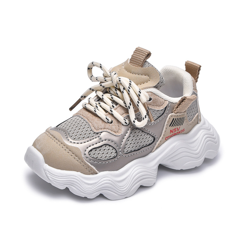 Zapatos deportivos de niñas 2025 primavera y otoño nuevos zapatos de moda de malla para niños respirables zapatos para niños zapatos de running suaves