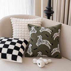Medieval Zebra Throw Pillow Cover Nordic INS Style Retro Bed Cushion Waist Pillow Living Room Sofa Headboard Cushion Internet Famous