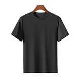 Шелковая летняя модная трендовая элитная футболка, короткий рукав, изысканный стиль, круглый воротник