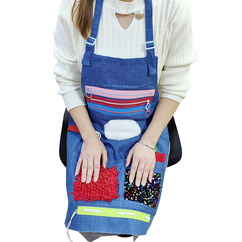 Delantal de entrenamiento sensorial transfronterizo demencia senil manta juguetes sensoriales suministros para ancianos delantal de percepción del hogar