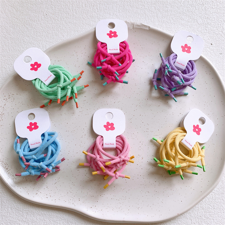 Children's colorful basic headband elastic hair tie for girls, hair-friendly high ponytail hair ribbon, baby headband hair accessory