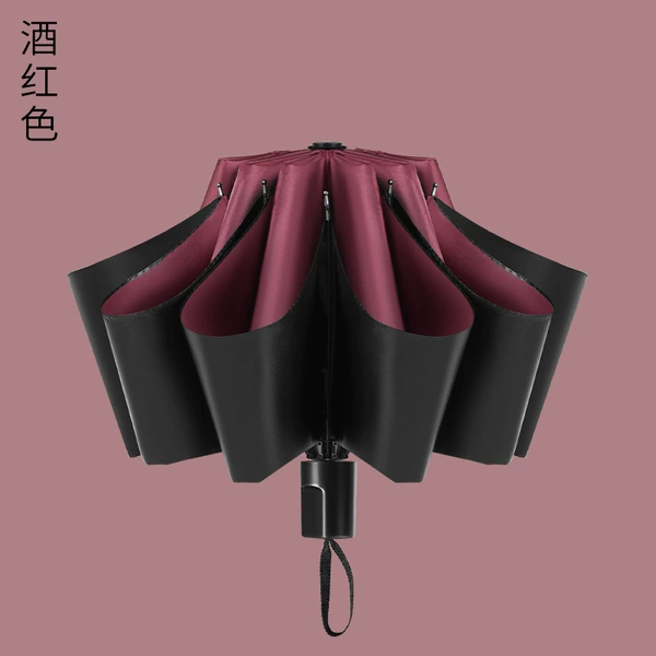 8-bone manual folding wine red