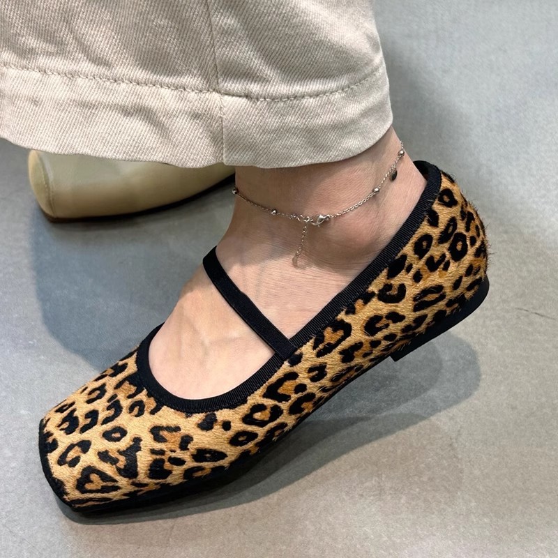 Leopard Print Mary Jane Pumps With Single Strap For Women_voghion.com