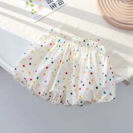 跨境女童短裤夏季花苞童装新款洋气宽松休闲宝宝灯笼裤女孩