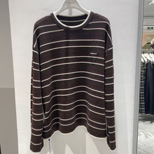 2025冬季新品女装气质百搭圆领长袖条纹宽松针织衫女 4GB233631Q