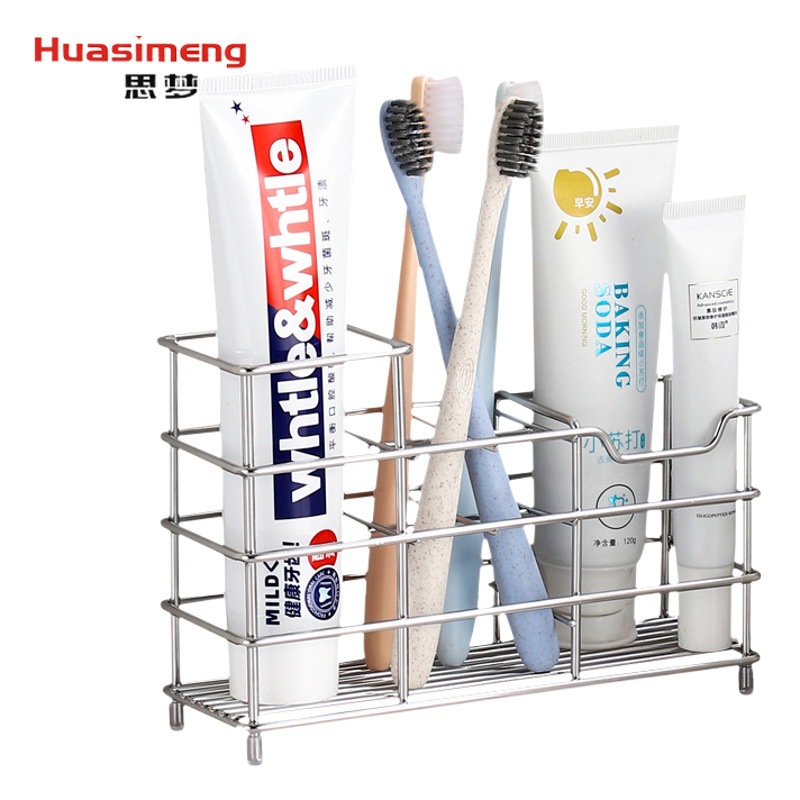 Venta caliente 304 de acero inoxidable cepillo dientes eléctrico titular del hogar baño artículos tocador afeitadora rack almacenamiento