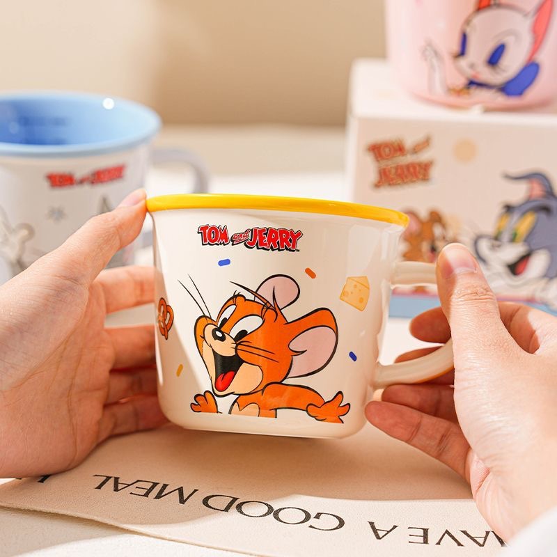 Gatos y ratones de dibujos animados de cerámica copas caseras de alto valor facial lindas tazas de agua de desayuno tazas de leche regalo