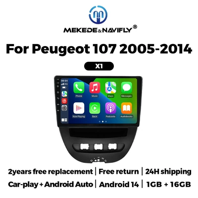 For Peugeot 107 2005-2014 Android car GPS navigation MP5 Bluetooth player Carplay (DVD Navigation) - 116gcarplayandroid-auto-standard-configuration