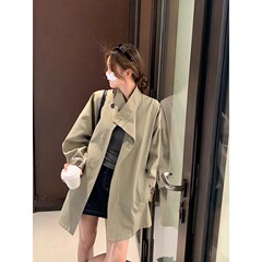 高级感经典撞色风衣女春秋宽松显瘦小个子英伦风工装休闲显瘦外套