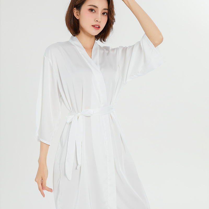 Ropa de novia, túnica de mañana, túnica de noche, maquillaje de bodas, dama de honor, kimono de boda, seda, túnica de baño de satén